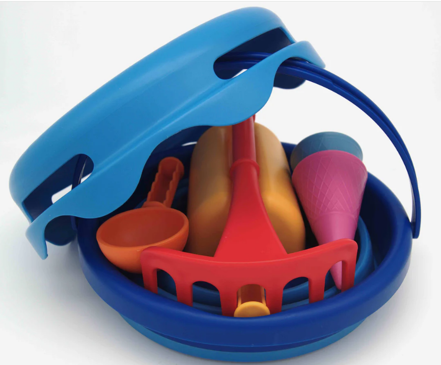 GIOCHI SABBIA 7 IN 1 BLU CON SECCHIELLO