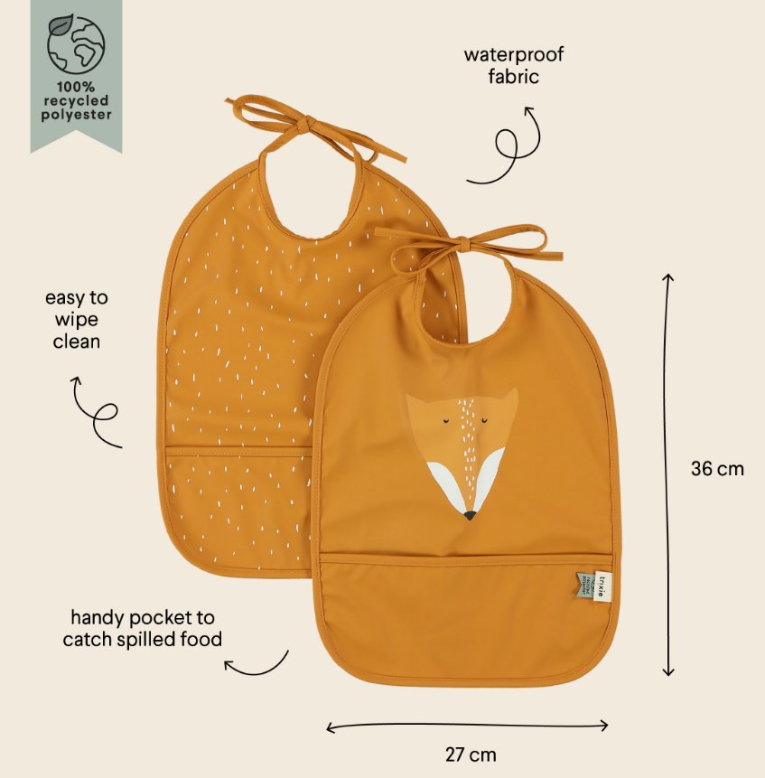 96-325 WATERPROOF BIB 2 PACK MR FOX