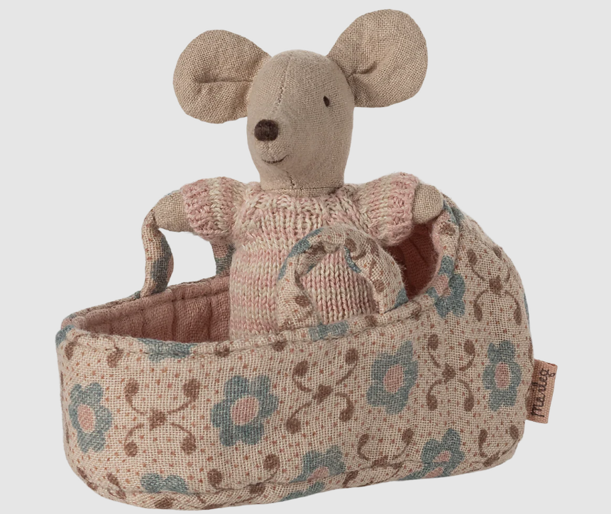 17-5004-00 TOPOLINO NEONATO NELLA CULLA ROSA