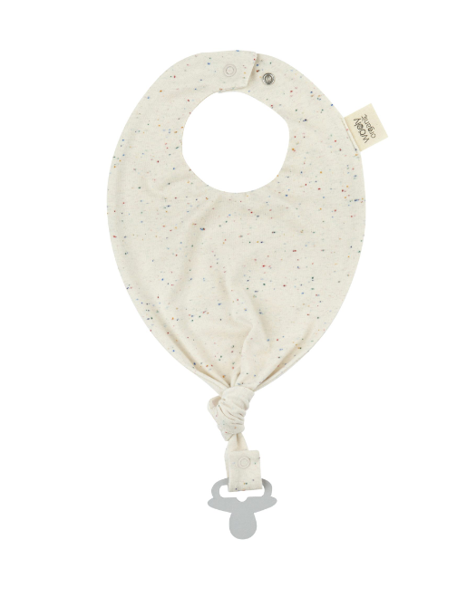 37-0-123 BIB CON PORTACIUCCIO JERSEY ECRU SPLASH 37123