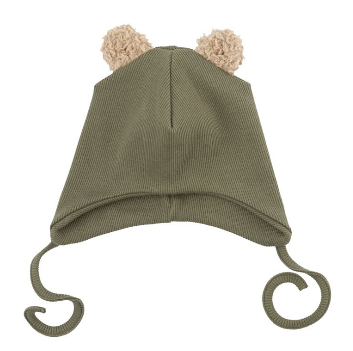 BERRETTO TEDDY TAG.42/44 VERDE CON ORECCHIE 64-42-142/143